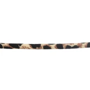 5 mm round fabric cord - leopard pattern - Beige - Brown - Black x1m