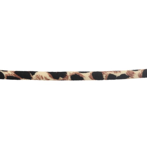 5 mm round fabric cord - leopard pattern - Beige - Brown - Black x1m