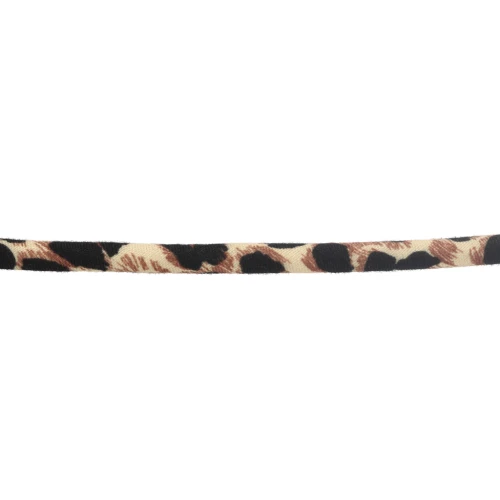 5 mm round fabric cord - leopard pattern - Beige - Brown - Black x1m