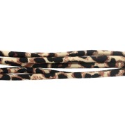 5 mm round fabric cord - leopard pattern - Beige - Brown - Black x1m