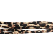5 mm round fabric cord - leopard pattern - Beige - Brown - Black x1m