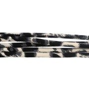 5 mm round fabric cord - leopard pattern - Beige - Grey - Black x1m