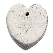 18x16 mm flat heart gemstone pendant - Pyrite x1