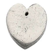 18x16 mm flat heart gemstone pendant - Pyrite x1