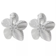 Gift - Cherry blossom earrings 30 mm - 304L stainless steel x2