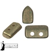 Glass beads Piros® by Puca® 2x5 mm - Bronze Green x10g