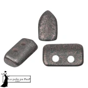 Glass beads Piros® by Puca® 2x5 mm - Bronze Grey x10g