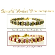 Glass beads Piros® by Puca® 2x5 mm - Bronze Maroon x10g