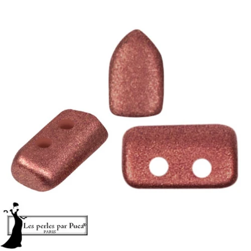 Glass beads Piros® by Puca® 2x5 mm - Pink Bronze x10g