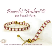 Glass beads Piros® by Puca® 2x5 mm - Pink Bronze x10g