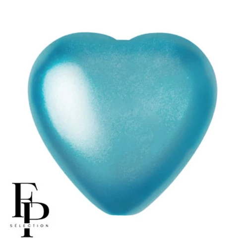 Glass heart bead 16x15 mm - Pastel Aqua x1