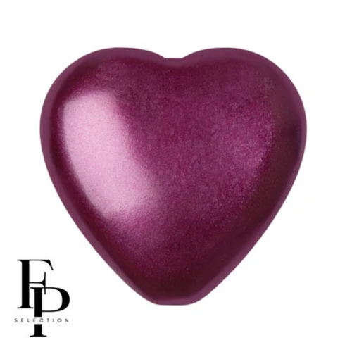 Glass heart bead 16x15 mm - Pastel Burgundy x1
