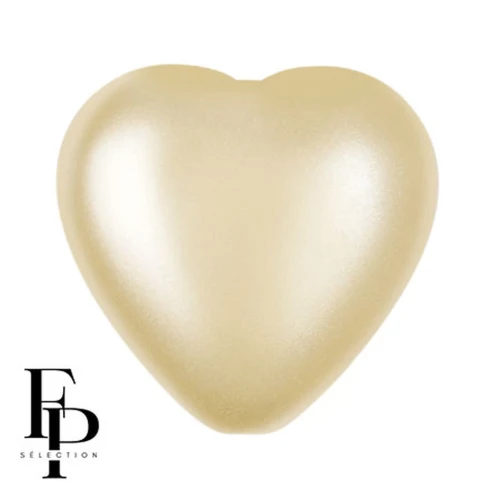 Glass heart bead 16x15 mm - Pastel Cream x1