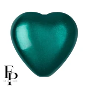 Glass bead heart 16x15 mm - Pastel Emerald x1