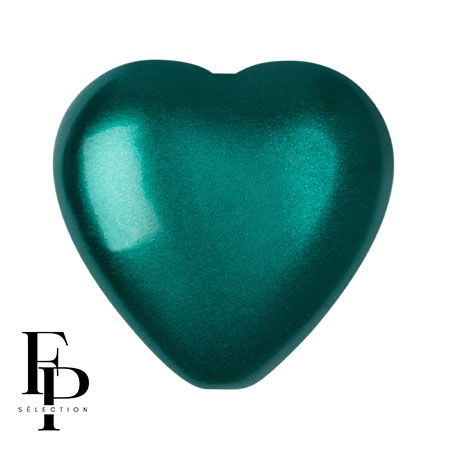 Glass bead heart 16x15 mm - Pastel Emerald x1