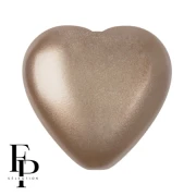 Opaque White - Glass heart bead 16x15 mm - Pastel Light Brown Coco x1 Glass heart bead 16x15 mm - Pastel Light Brown Coco x1