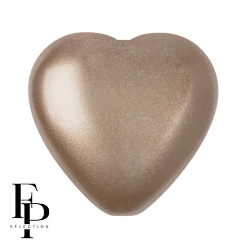 Glass heart bead 16x15 mm - Pastel Light Brown Coco x1