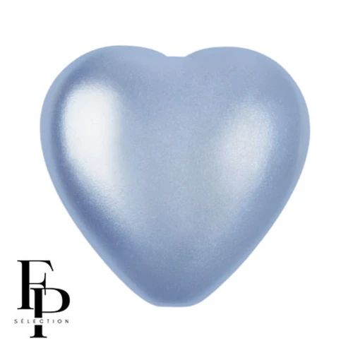 Glass heart bead 16x15 mm - Pastel Light Sapphire x1