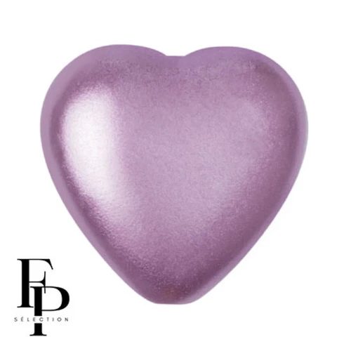 Glass heart bead 16x15 mm - Pastel Lila x1