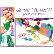 Glass bead heart 16x15 mm - Pastel Lime x1