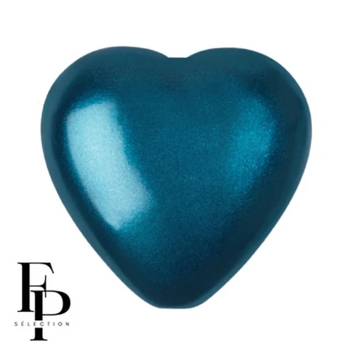 Glass heart bead 16x15 mm - Pastel Petrol x1