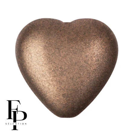 Glass heart bead 16x15 mm - Bronze Anthracite x1