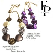 Glass heart bead 16x15 mm - Bronze Anthracite x1