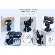 Glass bead heart 16x15 mm - Bronze Green x1