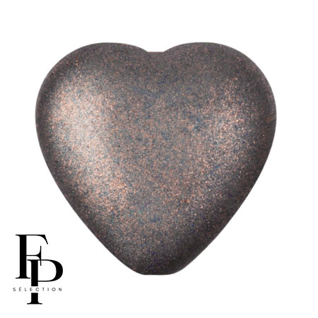 Glass bead heart 16x15 mm - Bronze Grey x1