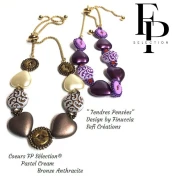 Glass heart bead 16x15 mm - Bronze Grey x1