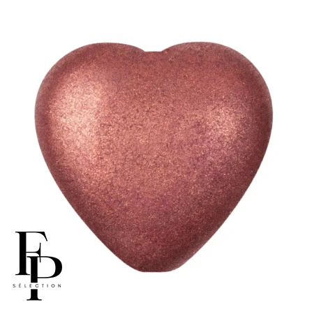 Glass heart bead 16x15 mm - Bronze Rose x1