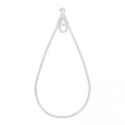 Stud earrings drops one hoop 52x25 mm Fine silver plated x2|raw }}