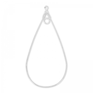 Stud earrings drops one hoop 52x25 mm Fine silver plated x2