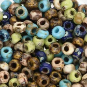 Seed beads mix Miyuki 6/0 - Opaque Picasso Mix Nature x8g