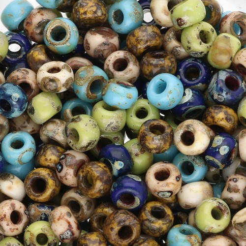 Seed beads mix Miyuki 6/0 - Opaque Picasso Mix Nature x8g