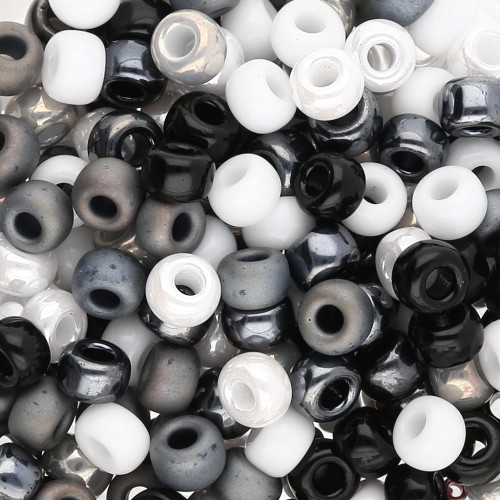 Seed beads mix Miyuki 6/0 - Black and White x8g