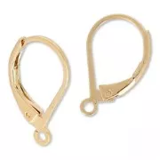 Leverback earrings 15 mm Pink fine Gold plated x2