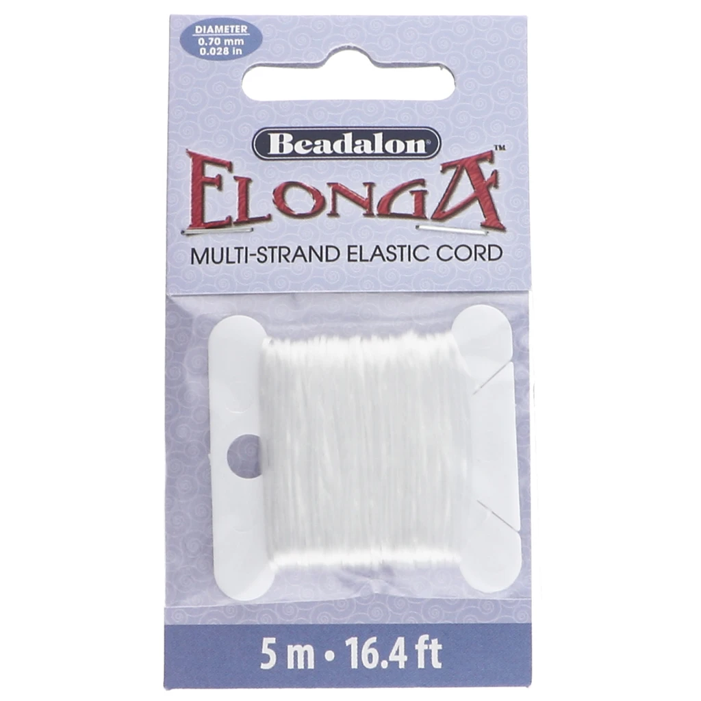 Elonga elastic thread 0.7 mm - Multi-strand - White x5m - Perles & Co