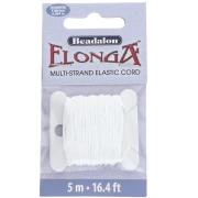 Elonga elastic thread 1 mm - Multi-strand - White x5m
