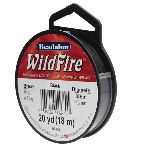 WildFire 0.15 mm braided nylon thread - Black x18.2m