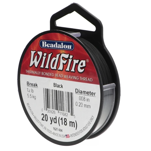 WildFire 0.20 mm braided nylon thread - Black x18.2m