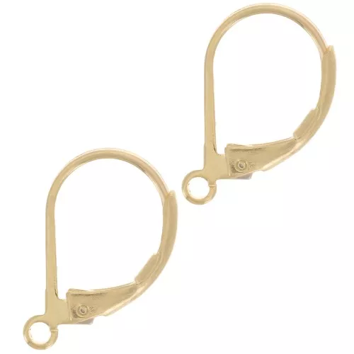 Dormeuses with open ring 15 mm - Fine gold plated x2
