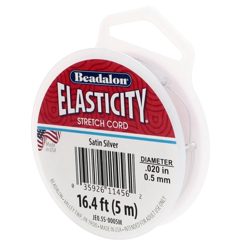 Elasticity elastic thread 0.50 mm - Silver satin x5m
