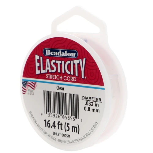 Elasticity wire 0.80 mm - Transparent x5m