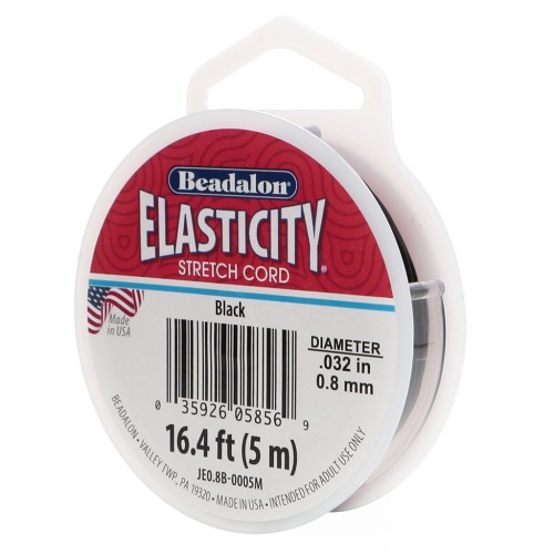 Elasticity wire 0.80 mm - Black x5m