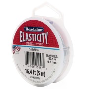 Elasticity elastic thread 0.80 mm - Silver satin x5m
