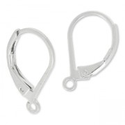 Dormeuses with open ring 15 mm - Fine silver plated x2|raw }}