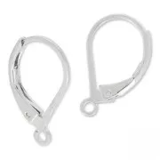 Dormeuses with open ring 15 mm - Fine silver plated x2