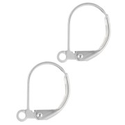 Sleepers with open ring 15 mm - Fine silver veneer x2