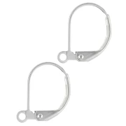 Sleepers with open ring 15 mm - Fine silver veneer x2
